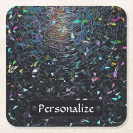 Custom Iridescent Abstract Stained Glass Pattern Rechteckiger Pappuntersetzer