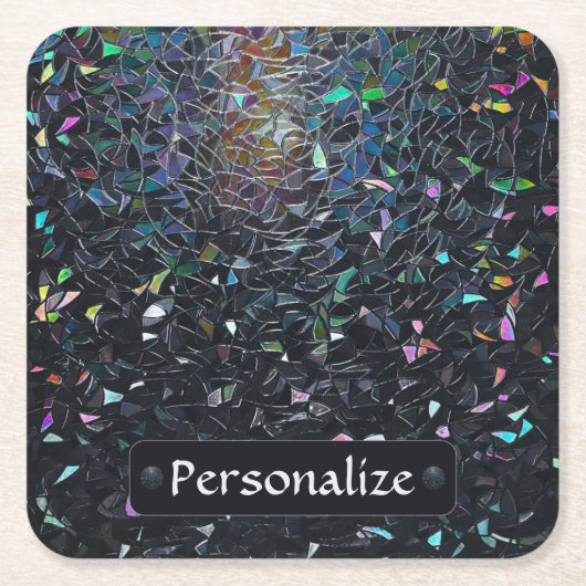 Custom Iridescent Abstract Stained Glass Pattern Rechteckiger Pappuntersetzer (Vorderseite)