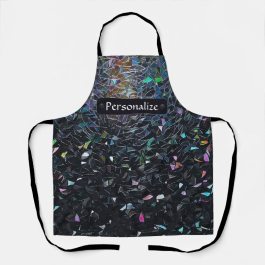 Custom Iridescent Abstract Stained Glass Pattern Schürze (Vorderseite)