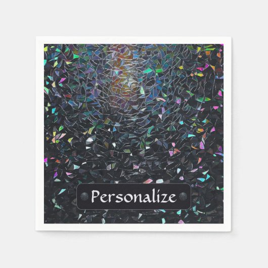 Custom Iridescent Abstract Stained Glass Pattern Serviette (Vorderseite)