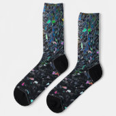 Custom Iridescent Abstract Stained Glass Pattern Socken (Linkes Detail)