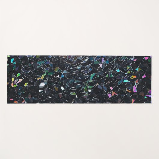 Custom Iridescent Abstract Stained Glass Pattern Yogamatte (Vorderseite (Horizontal))