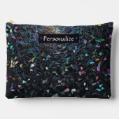 Custom Iridescent Abstract Stained Glass Pattern Zubehörtasche (Vorderseite)