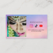 Custom Iridescent Beauty Makeuc Influencer Vlogger Visitenkarte (Rückseite)