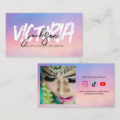 Custom Iridescent Beauty Makeuc Influencer Vlogger Visitenkarte (Vorne/Hinten)