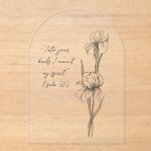 Custom Iris Arch Acrylic Memorial Card Acryleinladungen (Vorderseite)