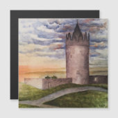 Custom Irish Castle Landschaft Wasserfarben Magnetkarte (Vorne/Hinten)