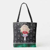 Custom Irish Dance Blond Girl Green, Black Tasche (Rückseite)