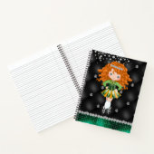 Custom Irish Dance Redhead Girl Green, Black Notizblock (Innenseite)