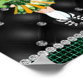 Custom Irish Dance Redhead Girl Green, Black Poster (Ecke)