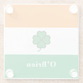 Custom Irish Flag with Last Name Glasuntersetzer (Rückseite)