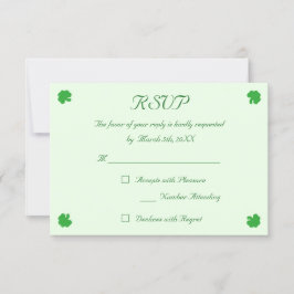 Custom Irish Green Kleeblatt Clover Wedding RSVP Karte