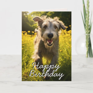 Custom Irish Wolfhound Happy Birthday Card Dankeskarte