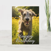 Custom Irish Wolfhound Happy Birthday Card Dankeskarte (Vorderseite)