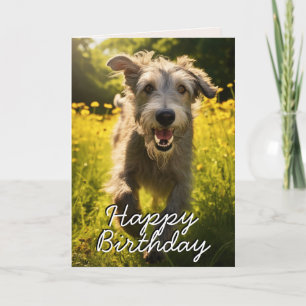 Custom Irish Wolfhound Happy Birthday Card Dankeskarte