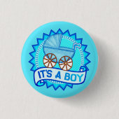 Custom IT is a BOY Baby Gender Reveal Party Button (Vorderseite)