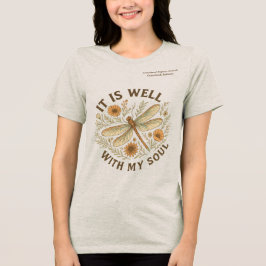 Custom "It is well with my Soul" Boho Dragonfly Tri-Blend Shirt