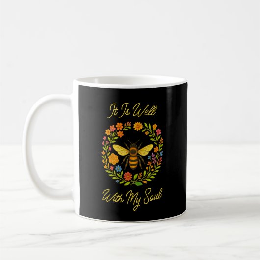 Custom "It is well with my Soul" Boho Honeybee Kaffeetasse (Links)