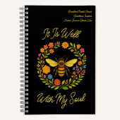Custom "It is well with my Soul" Boho Honeybee Notizblock (Vorderseite)
