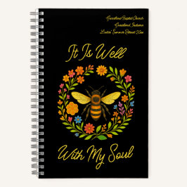 Custom "It is well with my Soul" Boho Honeybee Notizblock
