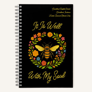 Custom "It is well with my Soul" Boho Honeybee Notizblock