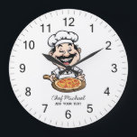 Custom Italian Pizzeria Pizza Kitchen / Restaurant Große Wanduhr<br><div class="desc">Bring the warm,  inviting atmosphere of an authentic Italian kitchen into your space with this Italian Pizzeria Pizza Kitchen or Restaurant Round Large Clock. Inspired by classic Italian pizzerias,  this stylish wall clock adds a delicious touch of culinary charm to any kitchen,  dining area,  café,  or restaurant.</div>