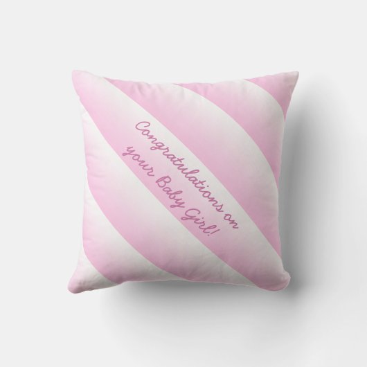 Custom It's a girl Pink Heart Baby Shower PLdesign Kissen (Rückseite)