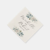 Custom Ivory & Blue Floral Wedding Serviette (Ecke)