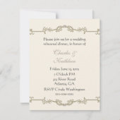 Custom Ivory Hochzeit Probe Dinner Einladung (Vorderseite)