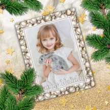 Custom Ivory Silver Gold Baubles Muster Urlaub