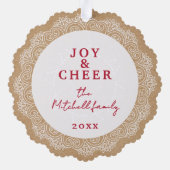 Custom Ivory White Mandala Wreath Ornament Karte (Rückseite)