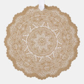 Custom Ivory White Mandala Wreath Ornament Karte (Vorderseite)