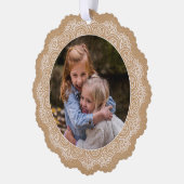 Custom Ivory White Mandala Wreath Ornament Karte (Links)