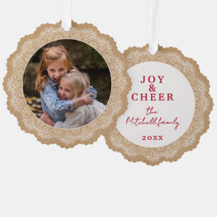 Custom Ivory White Mandala Wreath Ornament Karte