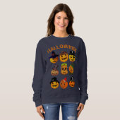 Custom Jack Lantern Carved Pumpkin Funny Halloween Sweatshirt (Vorne ganz)