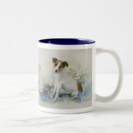Custom Jack Russell Terrier Watercolor Dog Zweifarbige Tasse