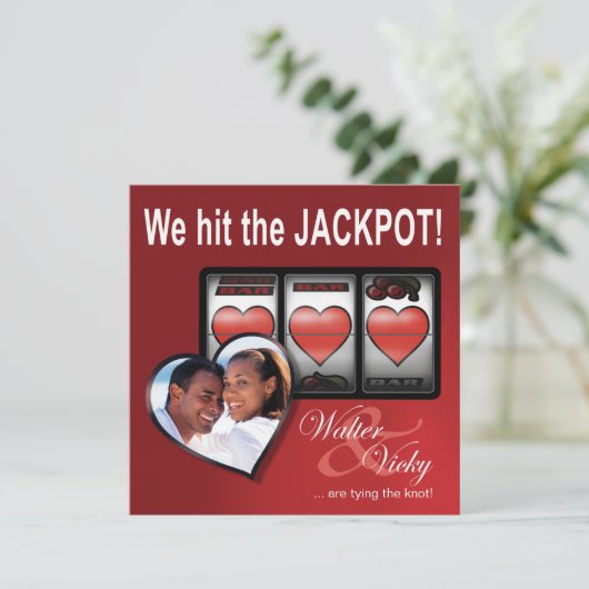 Custom Jackpot Las Vegas Save the Date (Stehend Vorderseite)