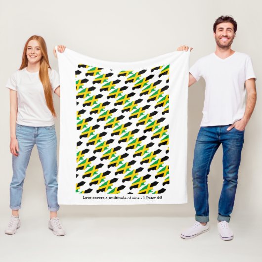 Custom Jamaica Map Fleecedecke (Beispiel)