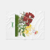 Custom Jan Birth Blume & Stone Fleece Blanket (Vorderseite (Horizontal))