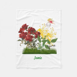 Custom Jan Birth Blume & Stone Fleece Blanket