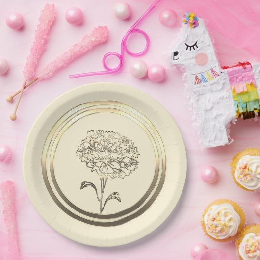 Custom Januar Carnation Pappteller (Party)