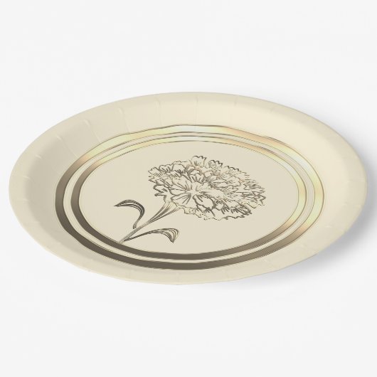 Custom Januar Carnation Pappteller (Schrägansicht)