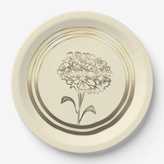 Custom Januar Carnation Pappteller (Vorderseite)