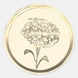 Custom January Carnation Classic Round Aufkleber
