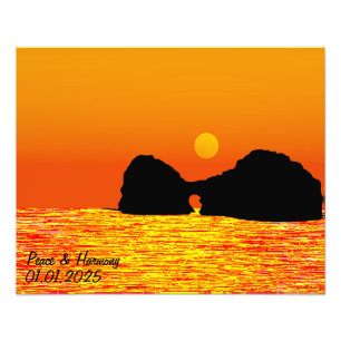 Custom Japan Landscape Travel Ästhetische Orange Fotodruck