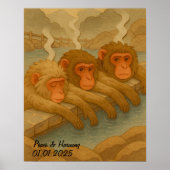 Custom Japan Reise Landschaft Whimsical Affe Poster (Vorne)