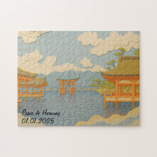 Custom Japan Travel Landscape Ästhetischer Schrein Puzzle
