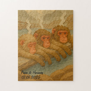 Custom Japan Travel Whimsical Funny Monkey Puzzle