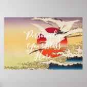 CUSTOM Japanese Great Wave & Crane Art Print  Poster (Vorne)