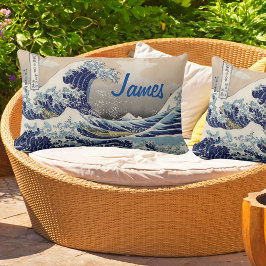 Custom japanese Mount Fuji Great wave Lendenkissen